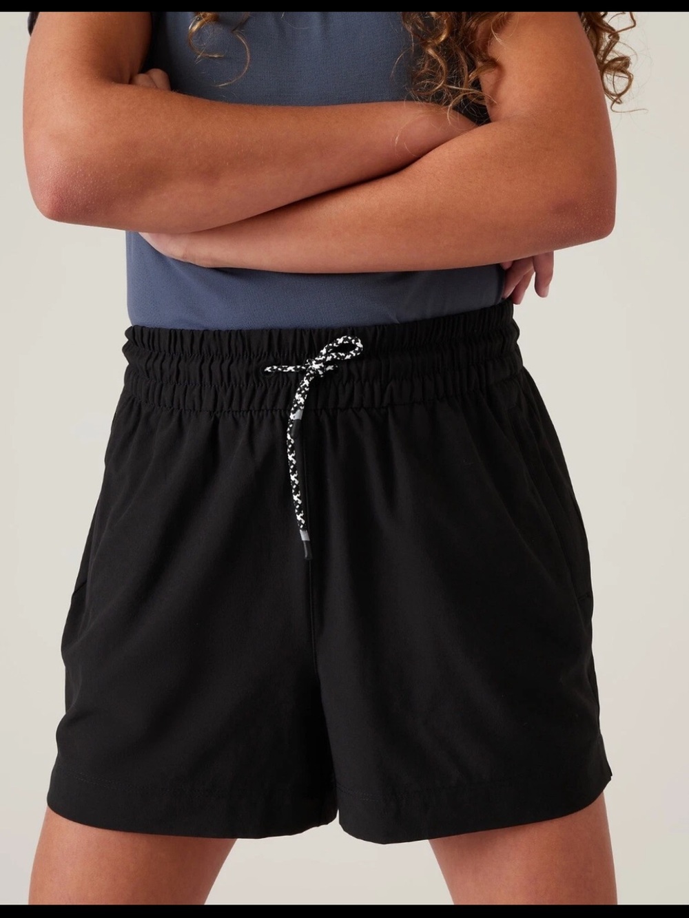 Athleta Girl Run Free 2.5” Shorts Black Girls Sz 12 Athletic Activewear